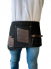 TABLIER + CEINTURE TAYLOR MIXTE TOILE NOIRE + CUIR