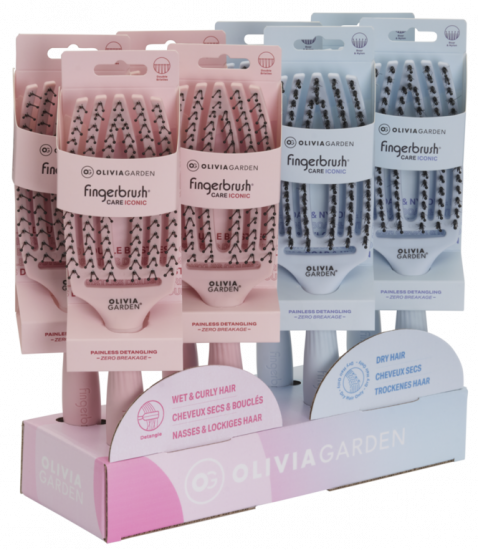 OLIVIA GARDEN PRESENTOIR FINGERBRUSH PASTEL LOVE 26 8pcs New