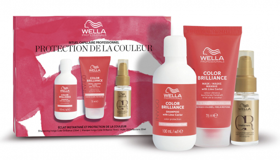 WELLA COFFRET VOYAGE COLOR BRILLANCE SH 100ml + MSK 75ml + HUILE 30ml