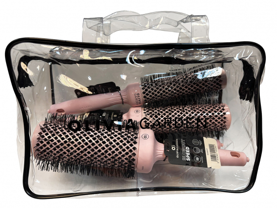 OLIVIA GARDEN BROSSE BLOWOUT SPEED PASTEL PINK LOT 4pcs