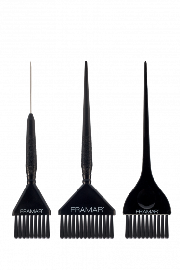 FRAMAR LOT DE 3 PINCEAUX COLORATION NOIR FAMILY PACK 4,5-6-7 cm