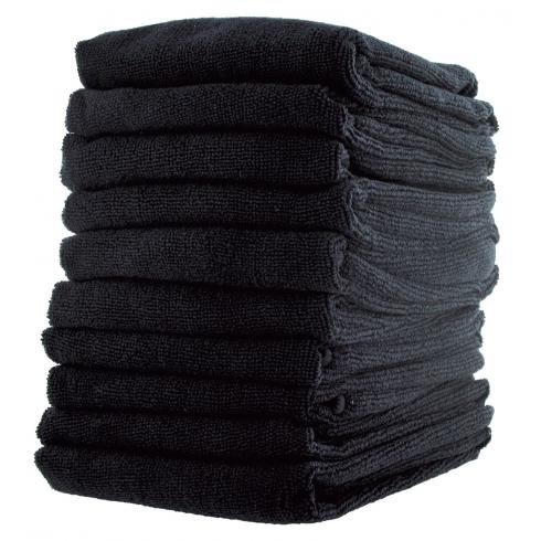 SERVIETTE MICROFIBRE NOIRE x10