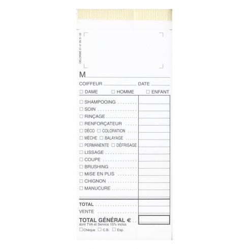 FICHE CAISSE AUTOCOPIANTE 10 CARNETS x50