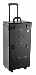 VALISE NOIRE TROLLEY SUR ROULETTES - OUVERTURE PAR DEVANT