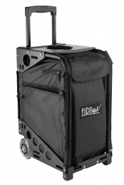 VALISE SIEGE NOIR SUR ROULETTES STRUCTURE METAL