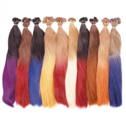 EXTENSION CHEVEUX NATURELS COLORIS FANTAISIE x10