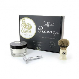 OSMA COFFRET RASAGE SAVON A BARBE + RASOIR + BLAIREAU